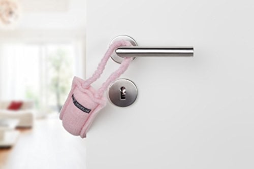 LOOFS-Design 460001-8 Tür Klemmschutz Türstopper Türkordel Türboy Doorstop klein, 25 Lx 7 H x 5 W, ROSA