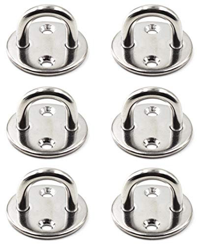 Decke Wandhalterung Haken Heavy Duty Anker Runde Form 5mm 3/16 304 Edelstahl ideal für Yoga Schaukeln Hängematten/Boat Rigging/Marine Deck Hardware/Suspension Training Straps