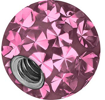 PIERCINGLINE Universelle Schraubkugel KRISTALLE + EPOXY Piercing Aufsätze Kugel Ersatz Rosa 3 x 1,2 mm