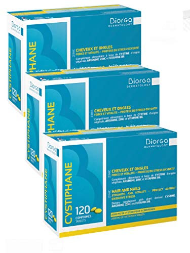 Cystiphane Bailleul Fort - Cystine B6 - Zinc - Arginine - Cheveux et ongles - Force et Vitalité - Complément alimentaire pour cheveux et des ongles fragilisés - Lot de 3 boites de 120 Comprimés (3)