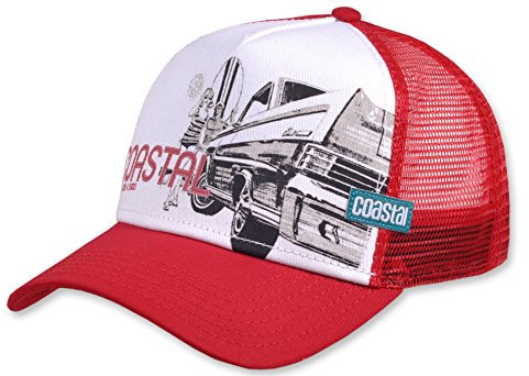 Coastal Snapback Surf & Cars & Chicks deep red