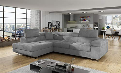 Ecksofa Antos mit Schlaffunktion Bettkasten Seite Rechts und Links Sofa Möbel 23 (Paros 05, Links)