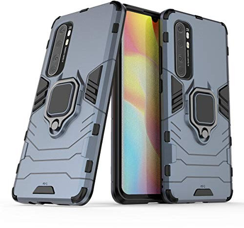 Funda para móvil Xiaomi Mi Note 10 Lite Carcasa Magnética con Anillo Imán Híbrida Antigolpes Resistente Rígida Dura [Tecnología de Absorción de Golpes] (Xiaomi Mi Note 10 Lite, Azul Marino)