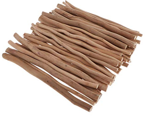 Harilla Bâtons Flottés en Bois - Bûche Tige pour Artisanat, Travail du Bois, Modélisation, Bricolage - 20cm 50PCS Brun