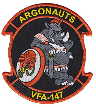 Us Navy VFA 147 Argonauts F 18 Squadron HQ Patch Abzeichen bestickt zum Aufbügeln