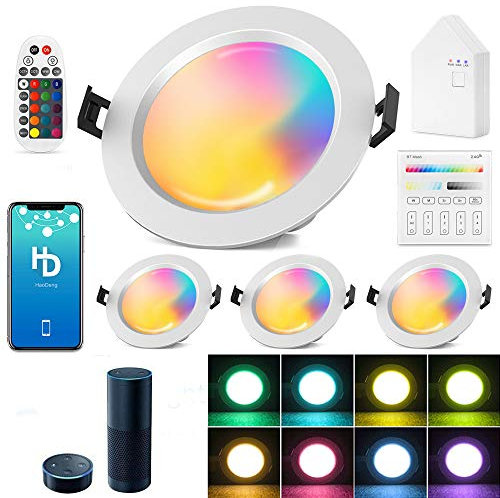 SUBOSI 4er 15W LED Einbaustrahler mit Fernbedienung und Touchscreen Schalter