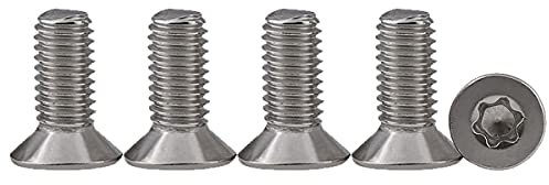 25 Stück M6 x 16 Senkkopfschrauben Torx Edelstahl 304 Maschinenschrauben Senkkopf Schrauben Senkkopfschrauben mit Nase Standard Quincunx Vollgewindeschrauben für Maschinenausrüstung und Wohnmöbel