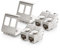 deleyCON 4X CAT6a Keystone Jack Modul mit 2X 2-Port Hutschienenadapter als Set Metall STP Schirmung RJ45 Buchse 10 Gbit/s Netzwerk Snap-In Montage für 35mm Hutschienen