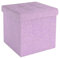 INTIRILIFE Faltbare Sitzhocker 30x30x30 cm in Lotus ROSA - Sitzwürfel mit Deckel und Stauraum aus Stoff mit Mulden - Sitzcube Fußablage klappbare Aufbewahrungsbox Truhe Sitzhocker