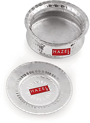 Biryani Handi with Lid/Aluminium Hammered Biryani Handi, Rice, Degh, Vegetables Cooking Pot Handi (1000 ML)