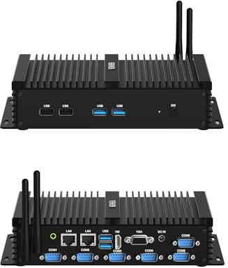 ITX Mini PC Core i5 4200U, Industrieller kleiner Computer, 8GB DDR3 RAM 128GB SSD, Windows 10 Pro, HD-MI, VGA, USB3.0, Mini PCIE Wifi, i211 / i210 Gigabit Lan, BT, 6x DB9 Series Port, ohne Lüfter