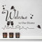Wandtattoo aus Vinyl, mit Aufschrift Welcome to Our Home, abnehmbare Haus-Wandaufkleber, Kelch, Schmetterling, Kunst, DIY Zitate, Aufkleber für Wohnzimmer, Salon, Schlafzimmer, Heimdekoration Tapete