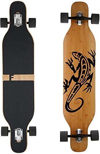 FunTomia Longboard mit 3 Flex Stufen Drop Through Cruiser Komplettboard Mach1 Speed Kugellager T-Tool