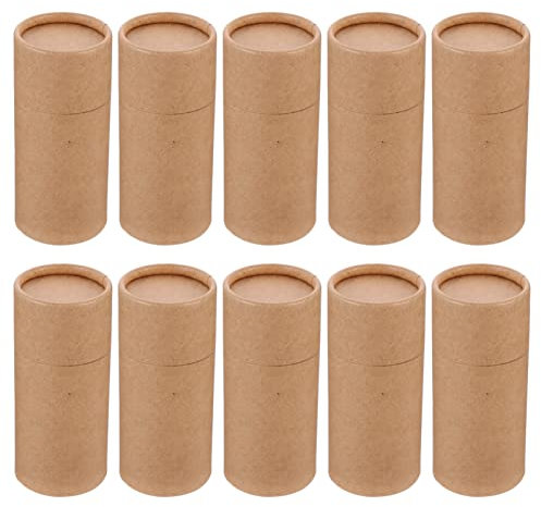 Coffee Organizer 10pcs Kraft Paperboard Tubes Round Kraft Paper Containers Essential Oil Bottle Paper Box Cardboard Tube Boxes with Lid Tea Organizer