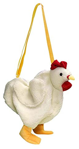 IQYU Handtaschen Damen,Frauen Kuriertasche Plüsch Hühnertasche Huhn Plüsch Umhängetasche, Hähnchen Gockel Huhn Henne Schultertasche für Damen Rucksack Schultasche Handtasche Hühnergeldbörse