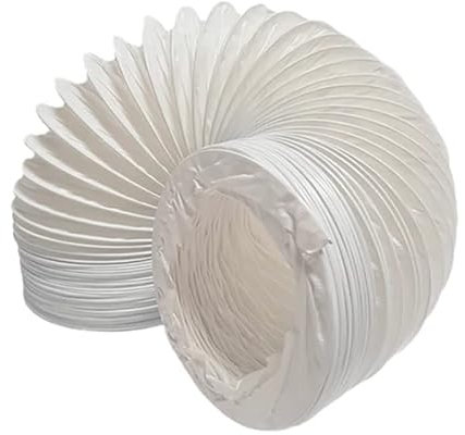 TUBO EVACUACIÓN SECADORA 80mm DIAMETRO 3 METROS LARGO VAPOR PVC BLANCO