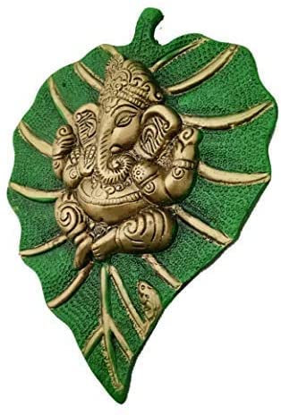 Exclusive Global Lovely Ganesha auf Blatt Wandbehang für Wanddekoration, Raumdekoration, ideal für Einweihungsfeiern, Hochzeitsgeschenke