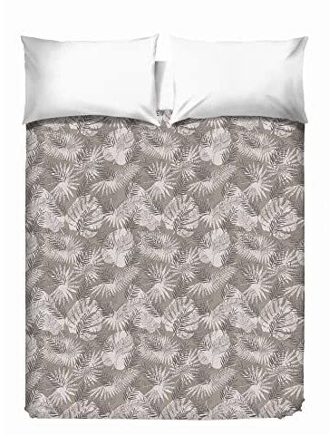 PENSIERI DELICATI Tagesdecke 260 x 280 cm, Einzeltuch 100% Baumwolle Pique, Ideal Zum Thema Wohnen, Decke Salva Bett Einzelne, Fantasie Tropical Beige, 100% Made in Italy