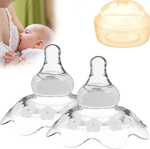 Kangmeile Lot de 2 Protecteur de Mamelon, Bouts de Sein-Silicone, Premium Nipple Shield, Non Toxique, pour la Prévention et Les Soins des Crevasses du Mamelon Pendant I’Allaitement
