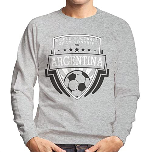 All+Every Argentina World Football Shield Men's Sweatshirt Heather Grey