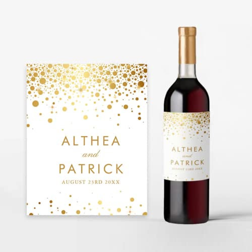 Etiquetas adhesivas personalizadas para botellas de vino de champán, para fiestas, novias, duchas, botellas de vino, etiquetas adhesivas para envolver botellas de negocios, bodas (A, 8 x 13 cm, 6