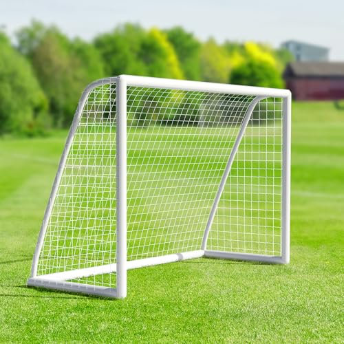 Porta da Calcio per Bambini 244x155x90 cm, Montaggio Veloce, PVC Spesso, con Rete, per Giardino, Parco, Spiaggia