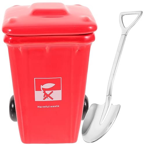 ifundom 1 Set trash can cup garbage funny shot glasses big mouth merchandise trash can shaped mug recycling bin coffee mug large soup mugs cool mugs office ceramic recycle bin delicate