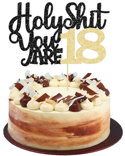 1Pc Happy 18th Birthday Cake Topper Glitter Time to Adult Eighteen Cheers to 18 Years Cake Pick for Funny 18th Birthday Party Cake Decorations Supplies
