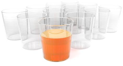 FreeY Vasos de cristal agua Horizons, juego de 12 vasos de agua Modernos y Apilables de 36 cl. Copas de agua para sidra