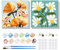 MOGTAA 2 Pack Fleurs Peinture par Numéros Encadré, Acryliques Peinture par Numéros pour Adultes Enfants, DIY Peinture par Numéros avec Pinceaux pour Décoration de la maison 20x20cm