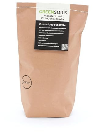Fensterblatt-Erde | Baumfreund-Erde| Monstera-Erde | Philodendron-Erde | Spezial-Substrat | Torffrei Kokosfrei mit Biokohle 8 Liter | GREENSOILS