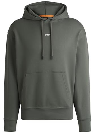 BOSS Hommes WeSmallhood Sweat à Capuche en Molleton de Coton avec Logo Contrastant