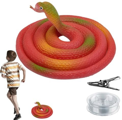 Schlangenstreich mit Schnurclip,Golf-Schlangenstreich - Schlangen-Streichspielzeug mit Clip aus Silikon und Metall,Scaring Prank Prop, einfach zusammenzubauendes multifunktionales