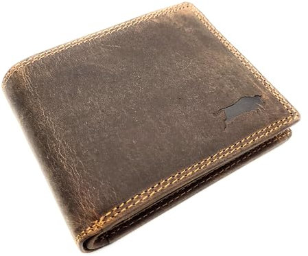 Lemasi echt Leder Herren Geldbörse Portemonnaie 12 Kartenfächer Hunterleder mit RFID Schutz
