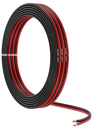 MMOBIEL AWG Cavo Elettrico Parallelo - Cavo in Rame Stagnato - 2 Conduttori per Cavi Automobilistici - Strisce Led, Cavi Audio, Fulmini Bassa Tensione per Paesaggio, Lampade (18 AWG, 10m)