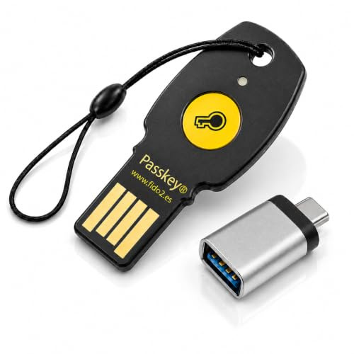 FIDO2 + U2F - USB A Y C - PassKey® FIDO2 Basic - FIDO2 Certified - ChipNet ID - Spanisches Unternehmen mit persönlicher Unterstützung.