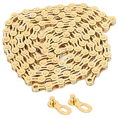 equlup 8 Speed BikeChain 116 Links Chain Half Full Hollow Lightweight BicycleChain for Road Bike Racing Cycling Chain Replacement