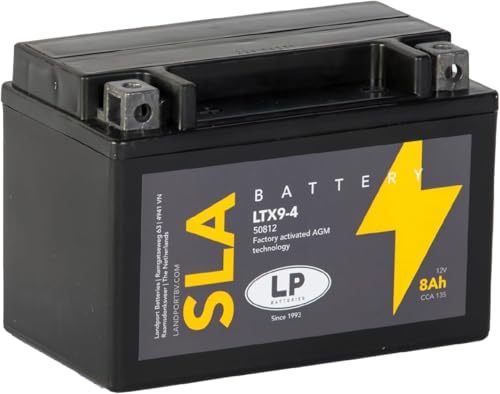Landport SLA Ready To Use Starter Battery 12 volt, 8 Ah/10hr, 135 CCA, AGM Technology-Ideal For Motorcycles & Powersport Vehicles Fits Triumph Street Triple R 2009-2009 MS LTX9-4