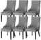 Samt Stuhlhussen 1/2/4/6er Set, Stuhlhussen Schwingstühle Mit Armlehnen, Stretch Hussen Für Stühle, Stuhlbezüge Für Esszimmer Wohnzimmer Bankettdekor(Dark Gray,6PCS)