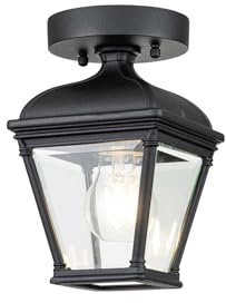 meineWunschleuchte Außen Deckenleuchte im Landhausstil, Laterne mit Echtglas Höhe 22,5cm