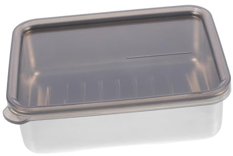 PHENOFICE Luftdichter Käsebehälter Aus Edelstahl Käse-kühlschrank-aufbewahrungsbox Scheibenkäse-box Frischhalte-käsehalter Für Käse Und Butter