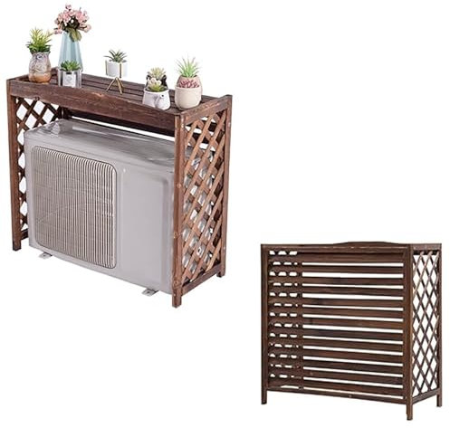 YHDMDQ Écran De Clôture pour Climatiseur en Bois, Cache-radiateur À Persiennes, 85x35x75cm Couvercle De Climatiseur Unité Extérieure(Medium)