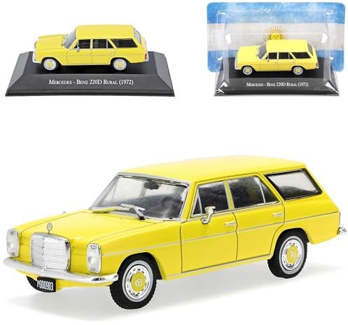 Ixo Mercedes-B 220 Rural /8 Strich Acht Kombi Gelb W114 W115 1967-1976 1/43 DeAgostini Modell Auto mit individiuellem Wunschkennzeichen
