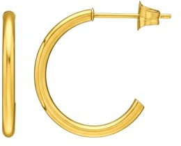 20mm Halb-Creolen-Ohrstecker aus Edelstahl in Goldfarbe