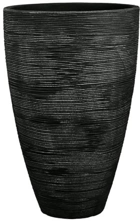 Kölle Pflanzgefäß Jasmin anthrazit, in Rillenoptik, Ø 40 cm, Höhe 60 cm, Füllvol. 48,5 l
