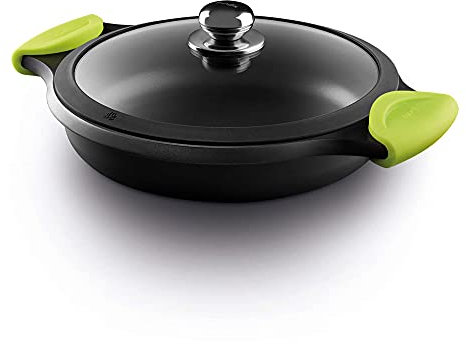 CASTEY - Cacerola Baja de Inducción, 28 cm, Modelo F3-IR28, Aluminio, con Tapa, Revestimiento Antiadherente, Distribuye de Forma Homogénea el Calor, Resistente y Duradera, Libre de PFOA