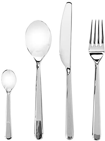 Alessi BG02S4 Amici Bg02S4-Design Besteck Set in 18/10, 1 Packung mit 4 Stück, Edelstahl