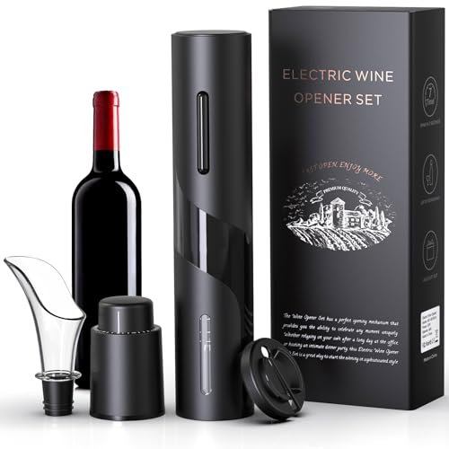Quntis Tire Bouchon Électrique - 6s Une Clé pour Ouvrir- Tire Bouchon Professionnel Ouvre Bouteille Champagne idée Cadeau Homme pour Noël, Nouvel an et Saint-Valentin