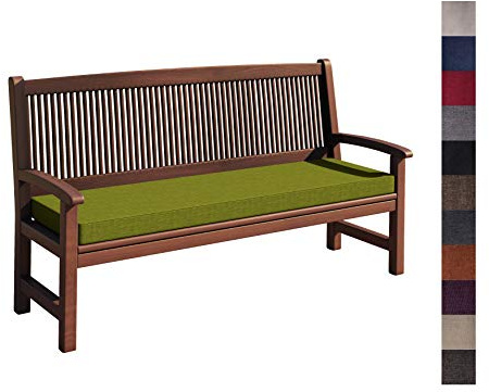 sunnypillow Bankauflage Outdoor - Stuhlkissen mit abnehmbarem Bezug - Sitzkissen für Bank - Bankpolster Polsterauflage Auflage für Gartenbank - 120 x 30 x 5cm - Bankkissen für Gartenmöbel Grün