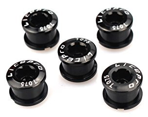 CYSKY Einzelne Kettenblattschrauben 5er-Pack M8 Single Short Chain Ring Bolts Fit für Rennrad, Mountainbike, BMX, MTB, Fixie(Schwarz)